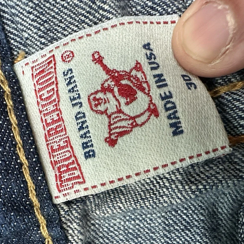 True Religion Joey Super T Bootcut Flared Jeans Mens 30x28 Blue VTG Y2K USA
